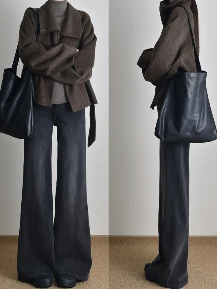 

High Waist Flared Jeans Women's New Sle plus Size Slimming Pants Non-Matching Leggings Cotton Stretch Denim Casual Wear