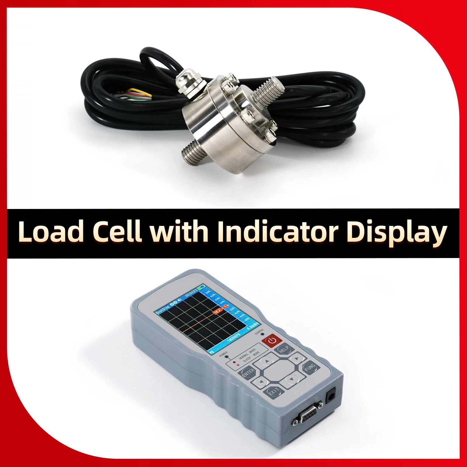 

High Precision Load Cell Sensor and Digital Force Gauge,Test Tensile Force and Compressive Force,Multiple Alarm Modes