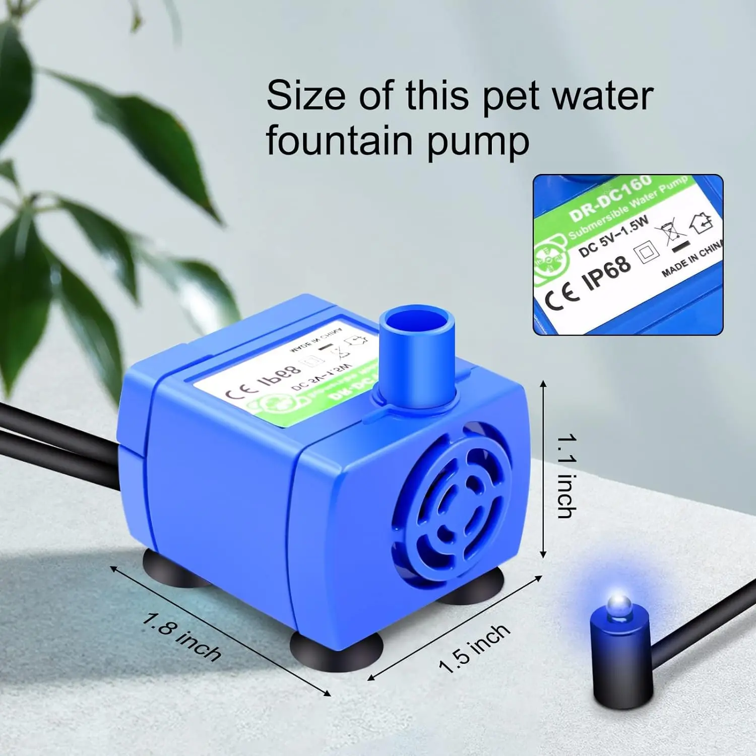 Cat Fountain Water Pump LED Light Pet Water Fountain Motor Replacement for Cat Flowers Drinking Bowl Dispenser Pet Accessories image 5