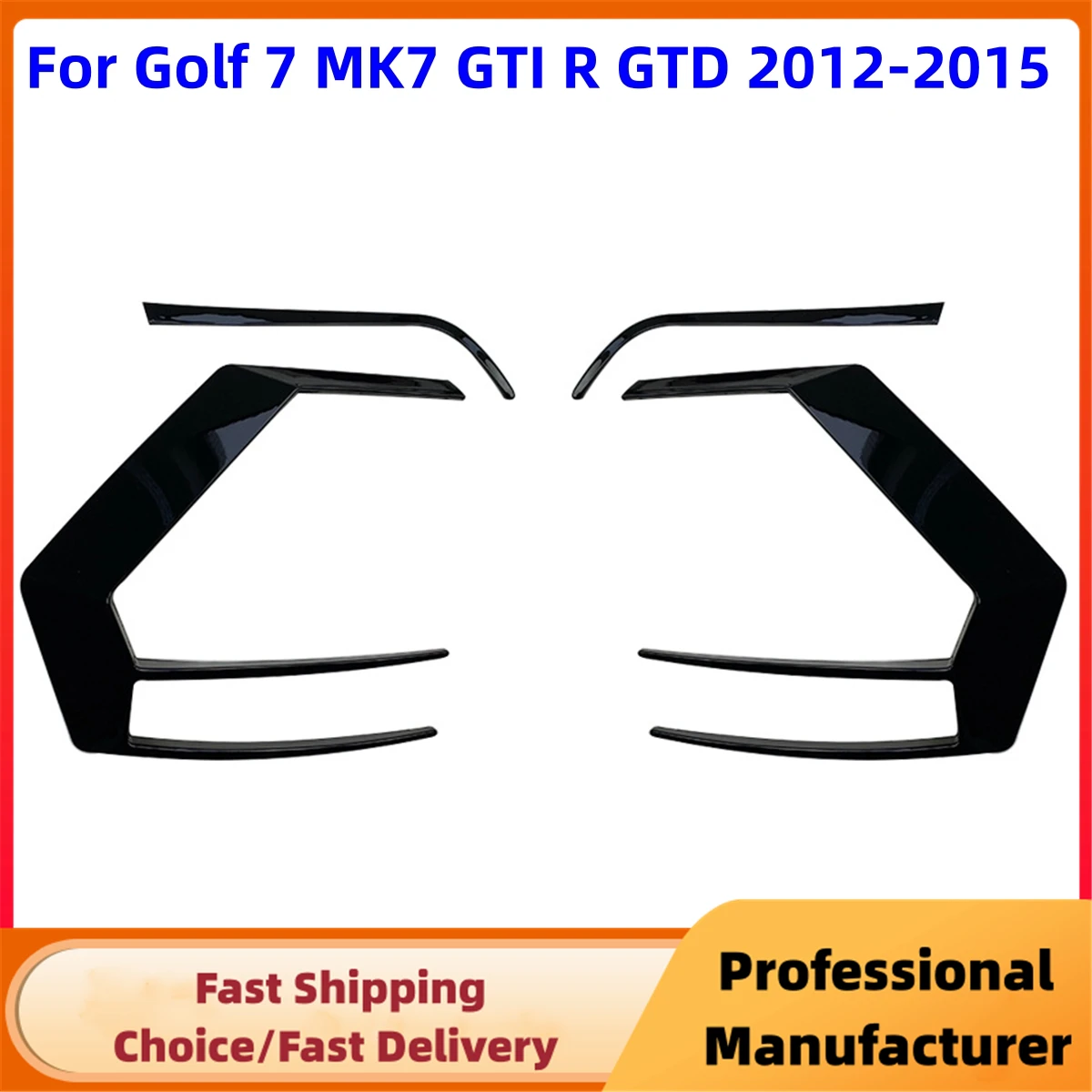 1 Paar Achterbumper Splitter Canard Voor Vw Golf 7 7.5 MK7 MK7.5 GTI R GTD R400 2012-2020 Achterlicht Spoiler Remlicht Trim