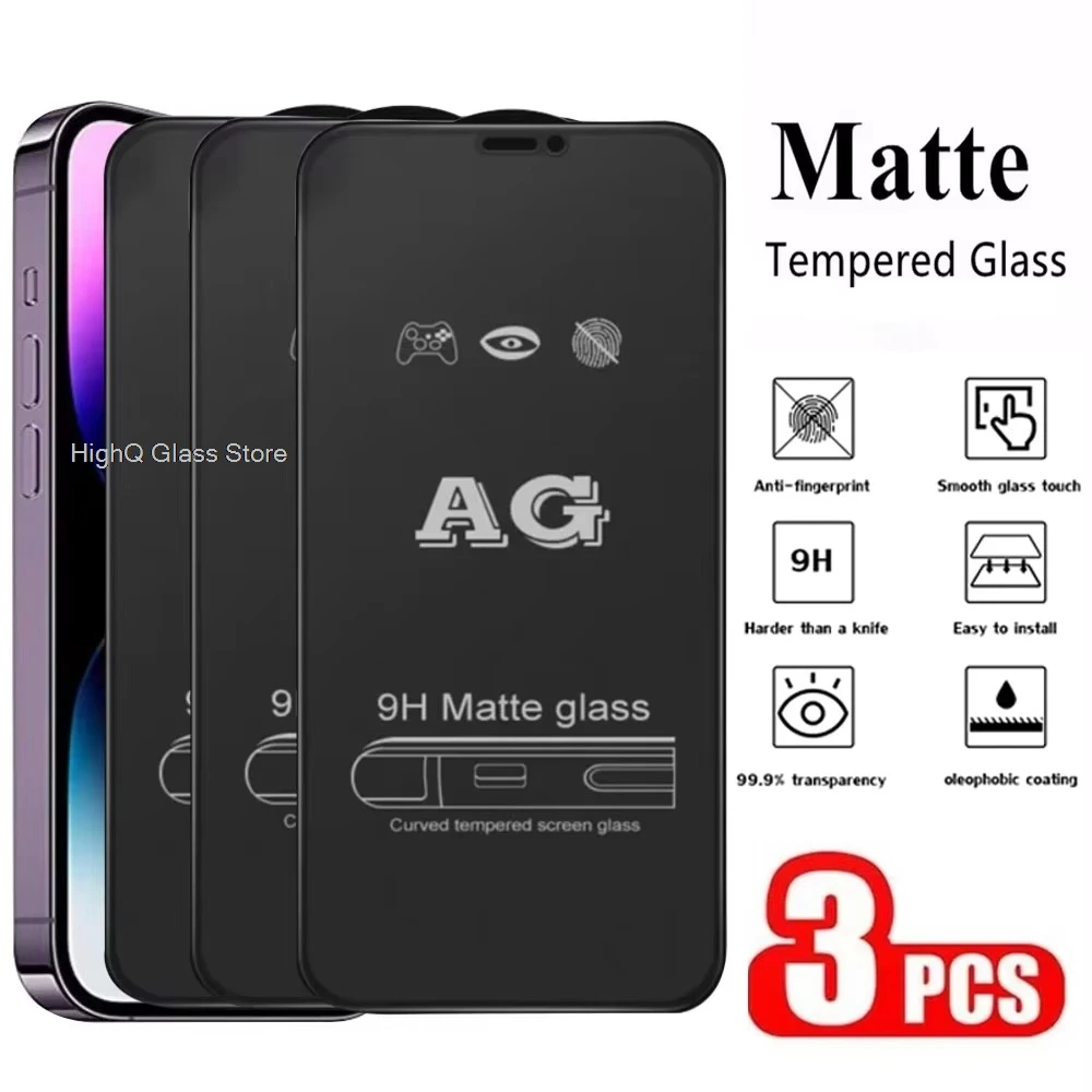 Full Cover Matte Screen Protector For Samsung A17 A56 A57 A07 A16 A55 A54 S25 S23 S24 Ultra FE Plus A53 A36 A06 Tempered Glass