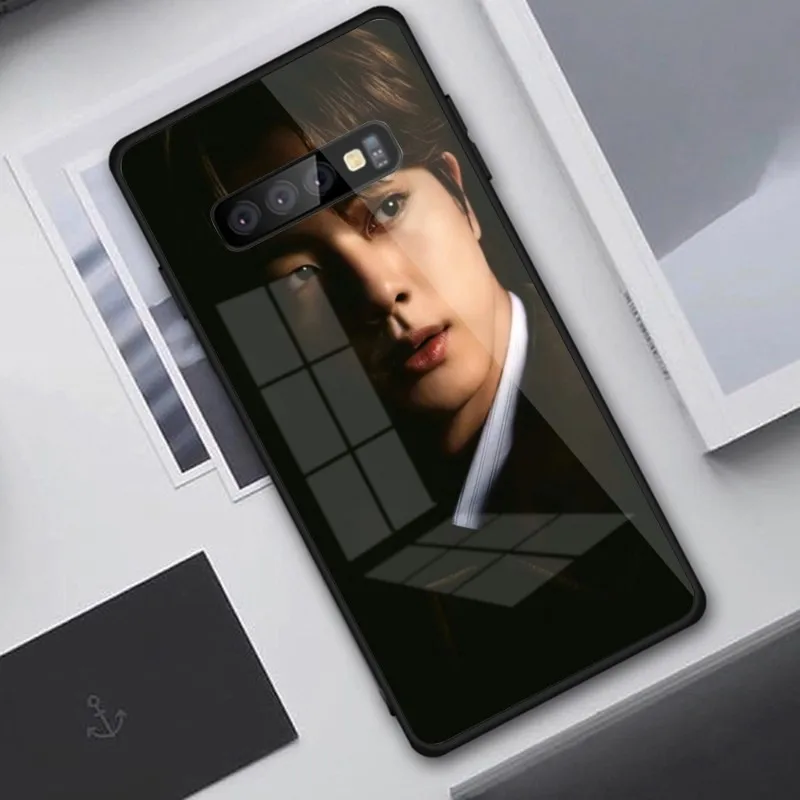 Kim Jin Seokjin Smart Phone Case for Samung S23 S22 S21 Pro Ultra A13 A33 A53 NOTE 20 PC Glass Phone Cover Funda