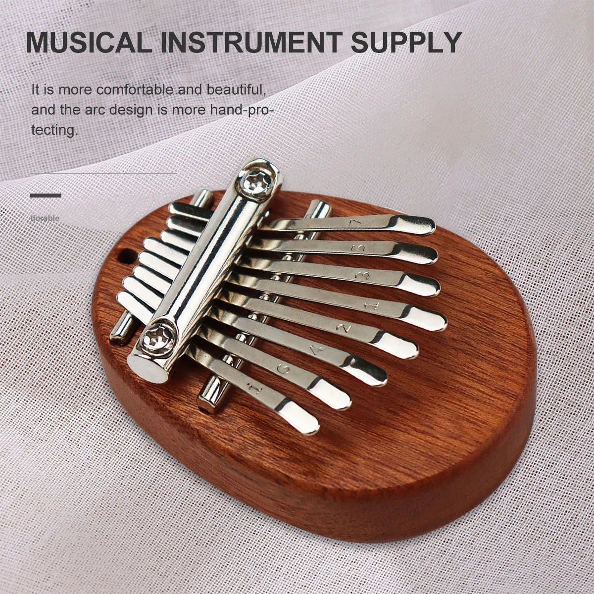 

Finger Piano Wooden Kalimba 8 Key Mini Thumb Instrument with Carry Strap Musical Supply for Beginners Travel Friendly