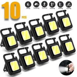 Mini Super Bright Portable COB Keychain light Flashlight Charging Lamp 4 Lighting Modes Forwork Light Camping Lights with Magnet