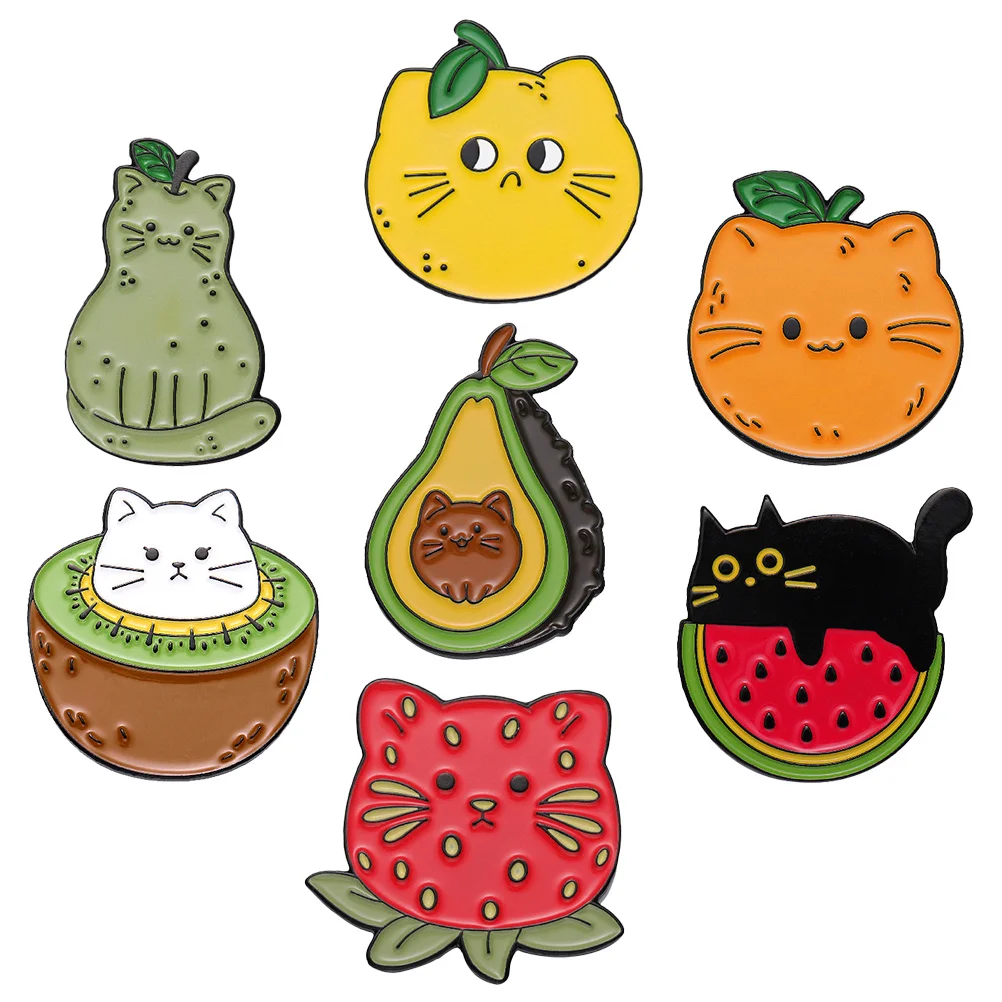 

7Pcs Cat Brooches Clothes Lapel Pin Cartoon Decorative Pins for Hat Scarf Suit Bag Backpack Cat Pin Bulk Brooches