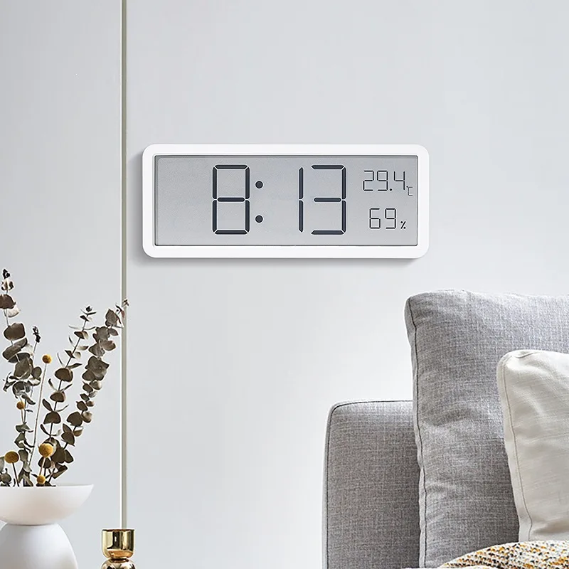 INS simple large-screen clock living room wall clock temperature and humidity clock creative can be hung up YD106