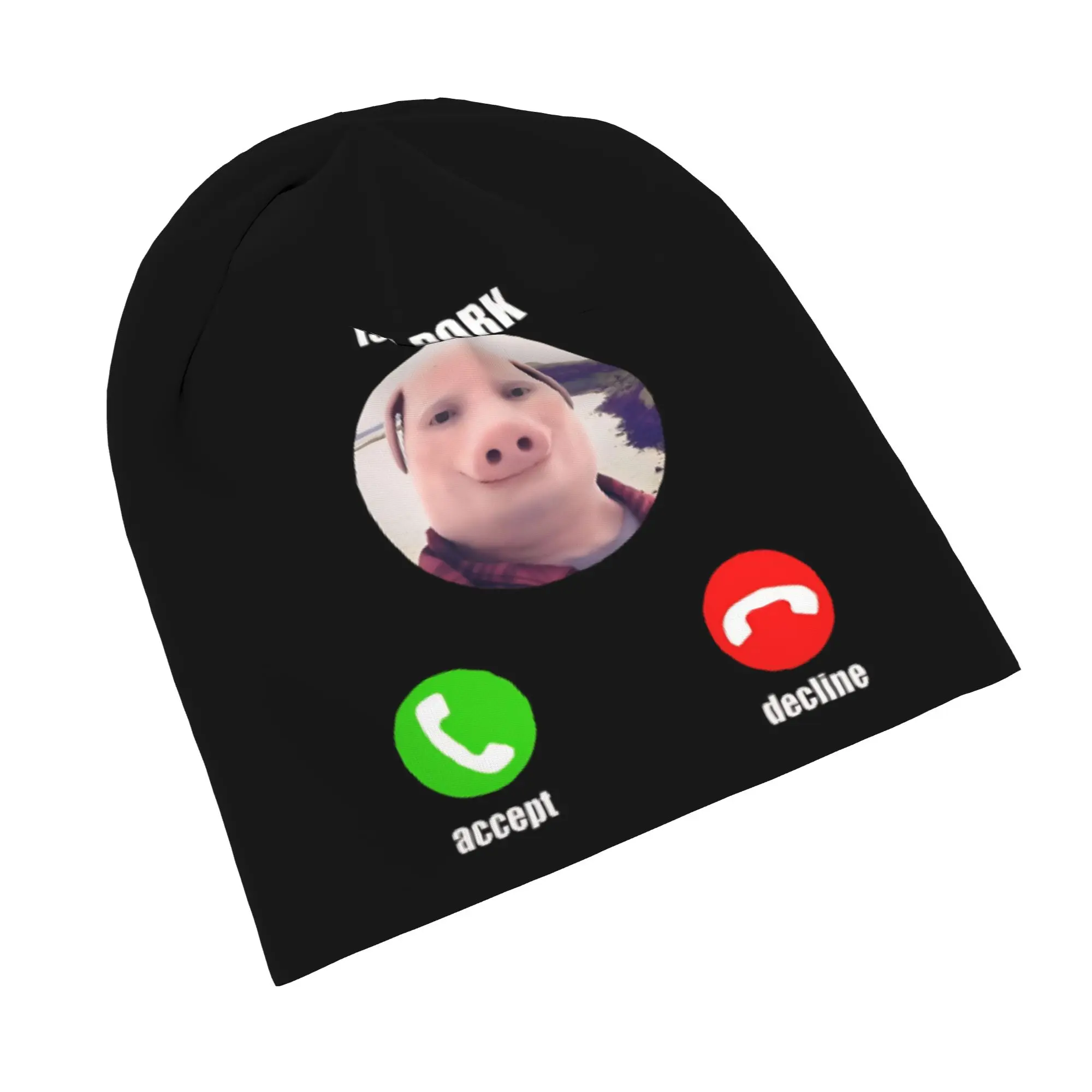 John Pork Is Calling Funny Meme Skull Cap Beanie Breathable  Hiking Hat for Men Women