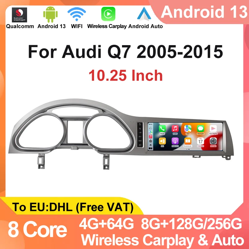 

Android 13 Car Radio Video Player For Audi Q7 2010 - 2015 Qualcomm 256G Wireless Carplay Auto 4G Wifi Stereo Multimedia Screen