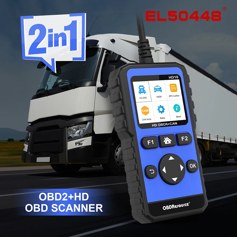 

Full Systems Heavy Duty Truck Scan Tool HDOBD/EOBD/OBDII Diagnostic Scanner 12V 24V Diesel Vehicles Code Reader for Truck Car