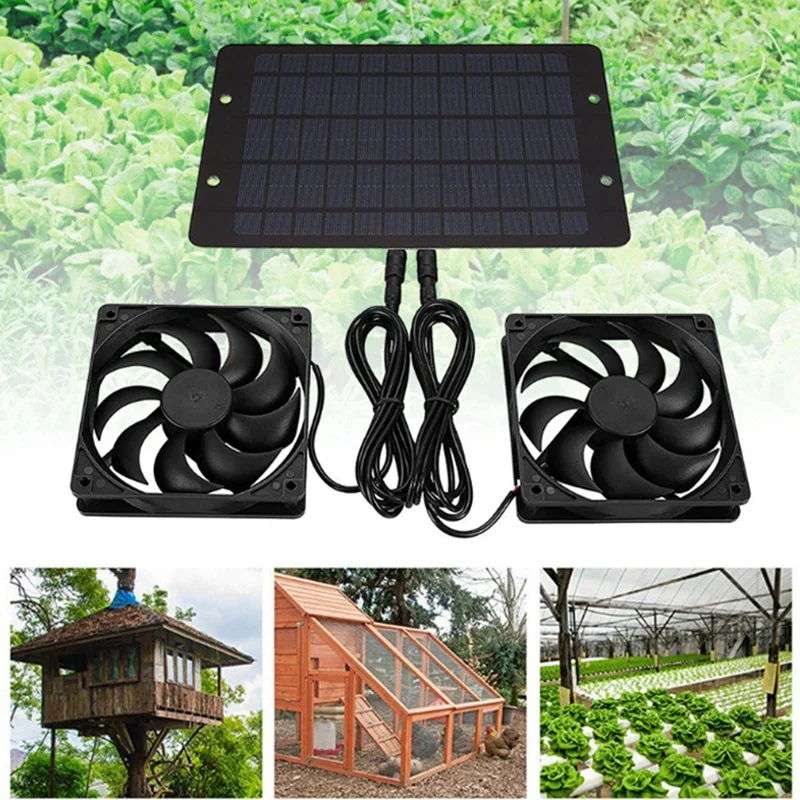 12V Solar Exhaust Fan  Solar Ventilator Fan Solar Panel Powered Fan   Solar Fan For Attic Dog Chicken House Greenhouse Fan