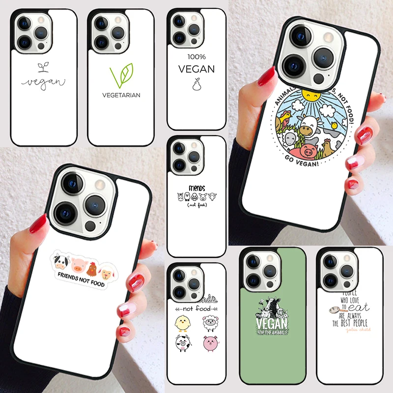 Vegan Friends Not Food cover For iPhone 15 16 13 12 11 14 Pro Max Mini Max SE 2020 7 8 6S Plus Phone Case