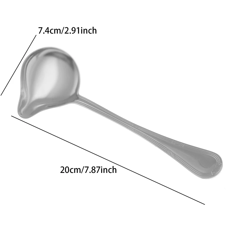 1 pçs colher de molho de sopa de aço inoxidável pequena concha de sopa servindo colher criativa sopa mingau molho colher talheres delicados colher