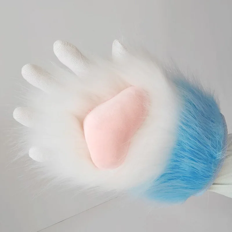 1 زوج أفخم نصف القط باو قفازات الكرتون فروي مخلب قفاز Fursuit Kigurumi القفازات فستان الهالوين حتى حفلة أنيمي تأثيري الدعائم