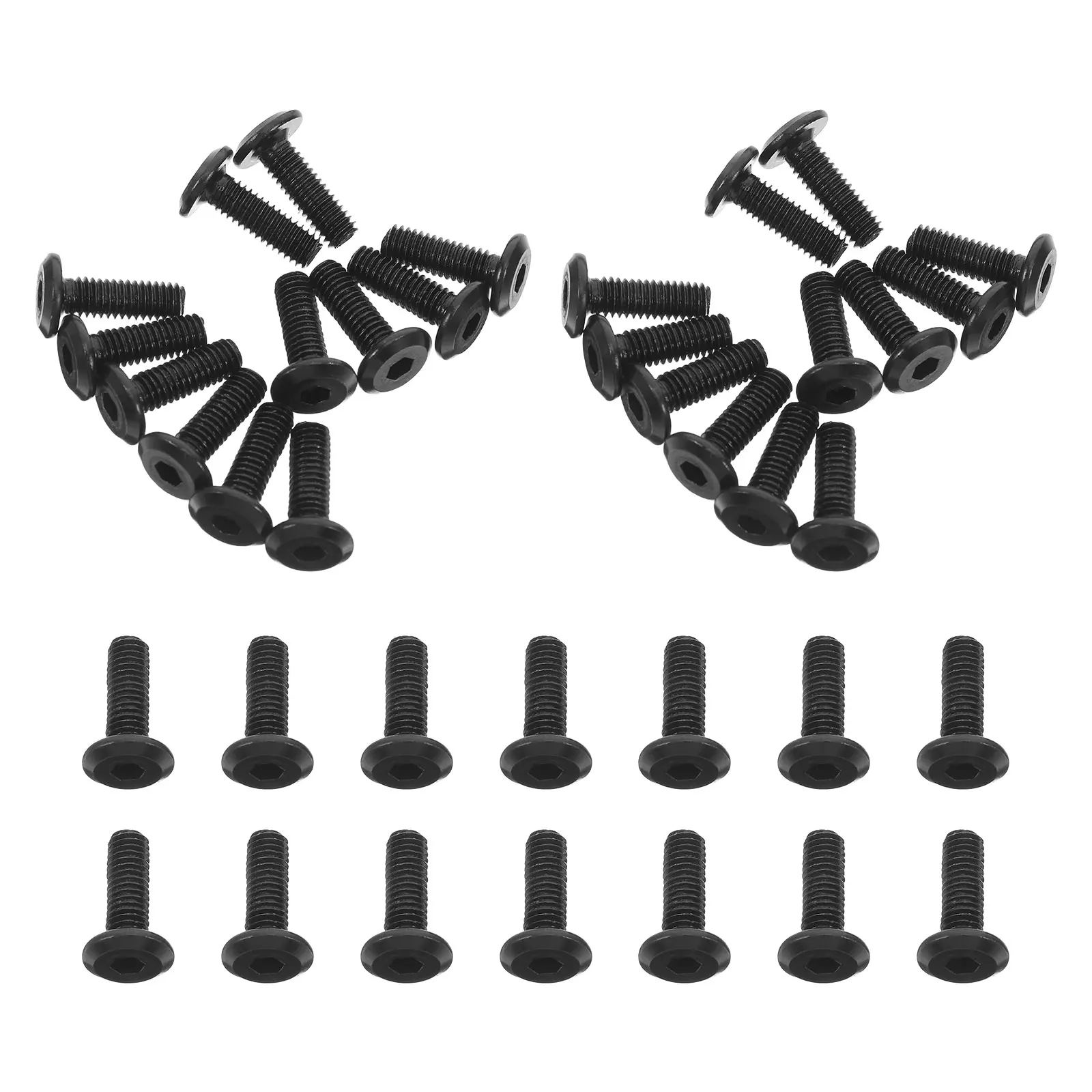 

50Pcs Hexagonal Socket Screws Black Countersunk Flat Head Carbon Steel Fasteners for Furniture Bookshelves Shelving Units Heavy