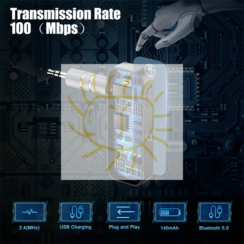 

Bluetooth 5,0 аудиоприемник-передатчик Hansfree Call 3,5 мм разъем AUX USB-ключ стерео музыка беспроводной адаптер для ТВ ПК автомобильный комплект