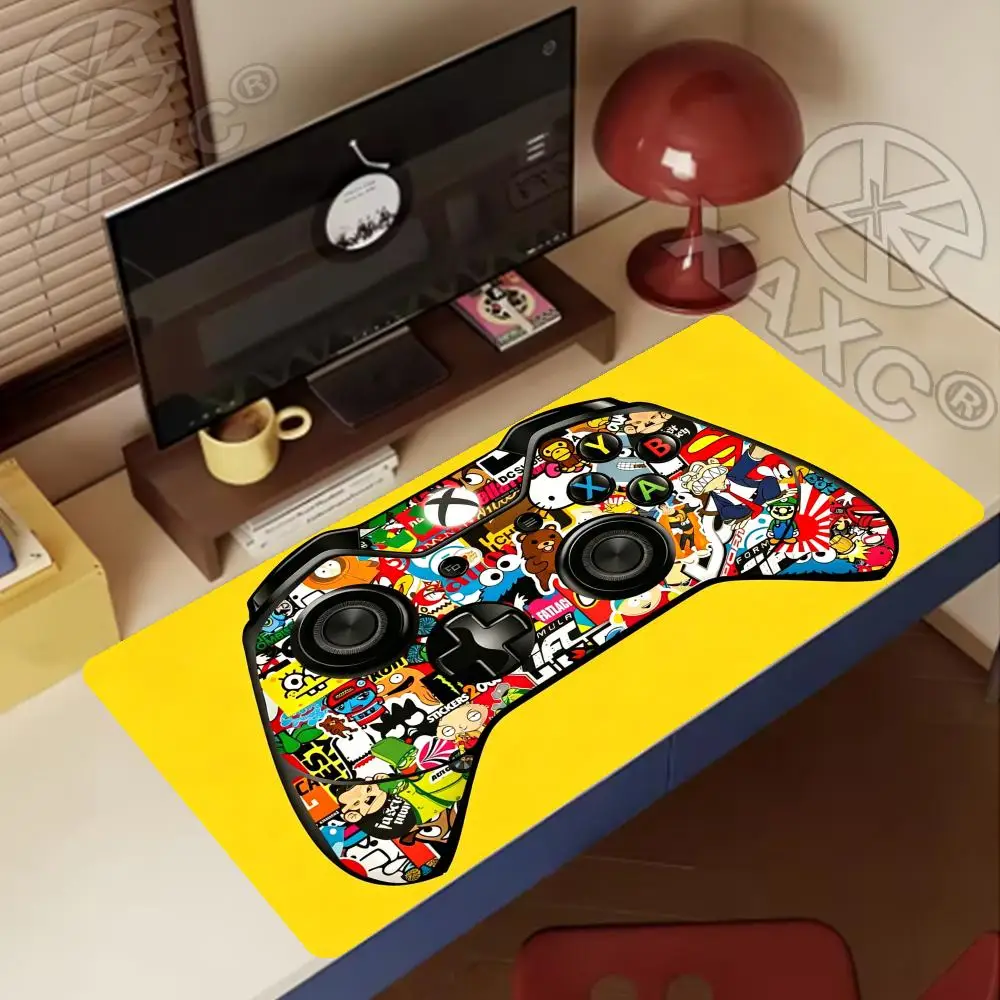 Retro Game Controller Large Mouse Pad HD Anti-Slip Rubber Base Washable XXL Desk Mat with Precision Edges for Gaming Office XAXC