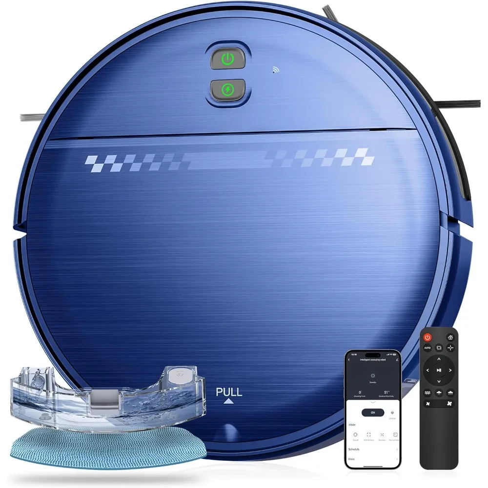 Robot Vacuum and Mop Combo, 2-in-1 Mopping Robot Vacuum Cleaner with 2300Pa Suction, 2.87'' Slim Design, Wi-Fi/App/Voice Control