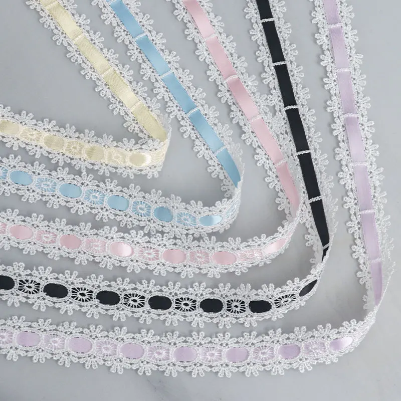 20 Yards Bänder Kleidung Hut Geschenk Dekoratives DIY-Bastelzubehör Bekleidungszubehör Webband Nähzubehör 2,1 cm Breite Spitzenband – Detail 7