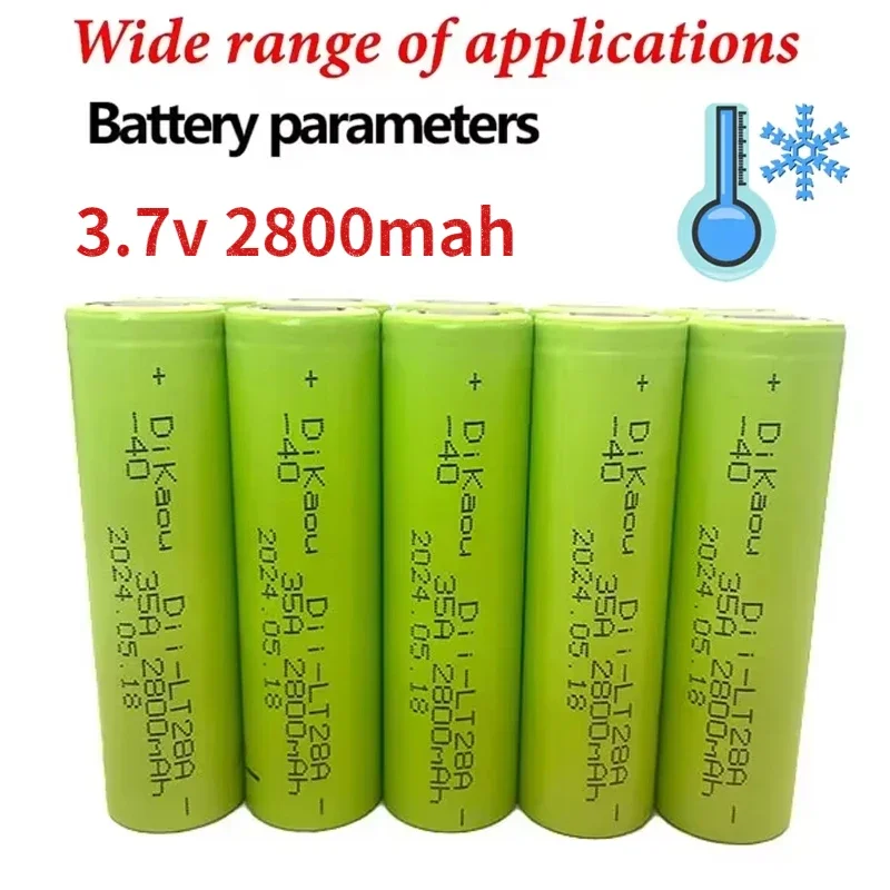 New 18650 Battery -40°C Low Temperature Battery 3.7V 2800mAh for Scooters Power Tools Model Aircraft Energy Storage Power Supply