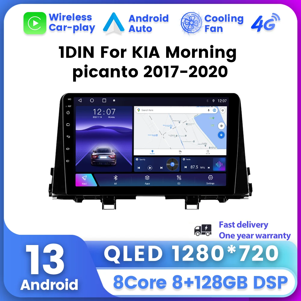 

Android 13 Car Radio Stereo 1din For KIA Moming picanto 2017-2020 Multimedia Video Player Wireless Carplay AUTO 1 Din Head Unit