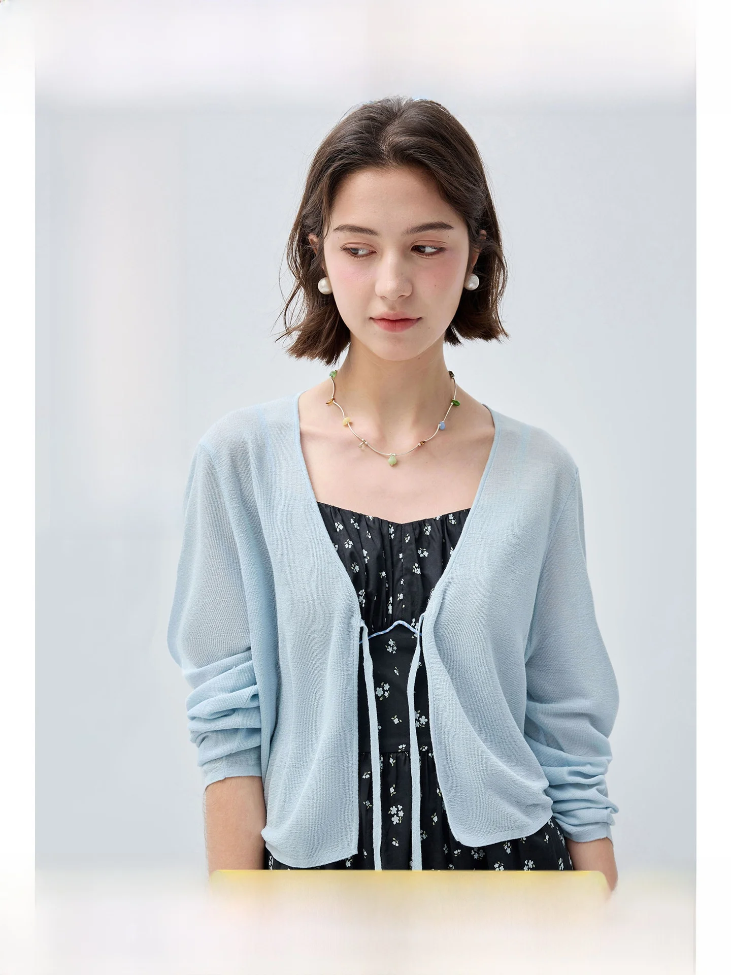 

Rui plus Size Women's Summer Thin Knitted Open Cardigan Breathable Sun Protection Outerwear Versatile Korean Style Knitwear
