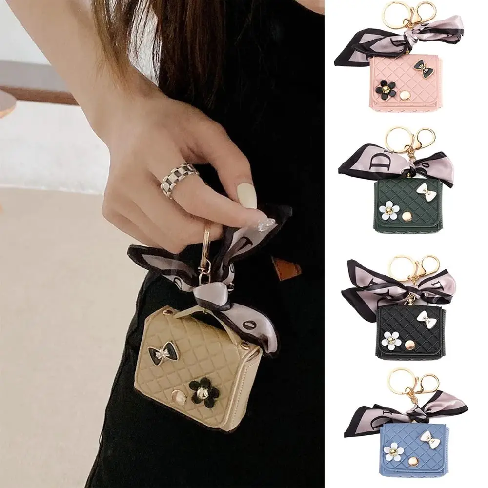 2026 NEW Leather Earphone Storage Bag Mini Creative Keychain Solid Color Pendant Earphone Case Bluetooth Headset Cover