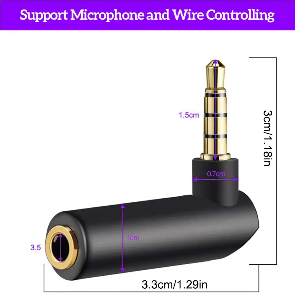 2 قطع 3 5 مللي متر الصوت محول سماعة محول الزاوية اليمنى صغيرة مطابقة جيدا المهنية الإلكترونية الإكسسوارات