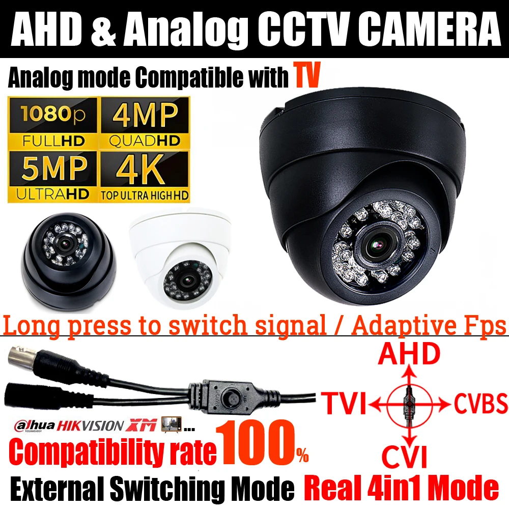 camera dome ultra ahd 4mp 5mp 1080p 8mp tvi cvi analogico h265 monitor digital interruptor osd externo visao noturna interior cctv 01