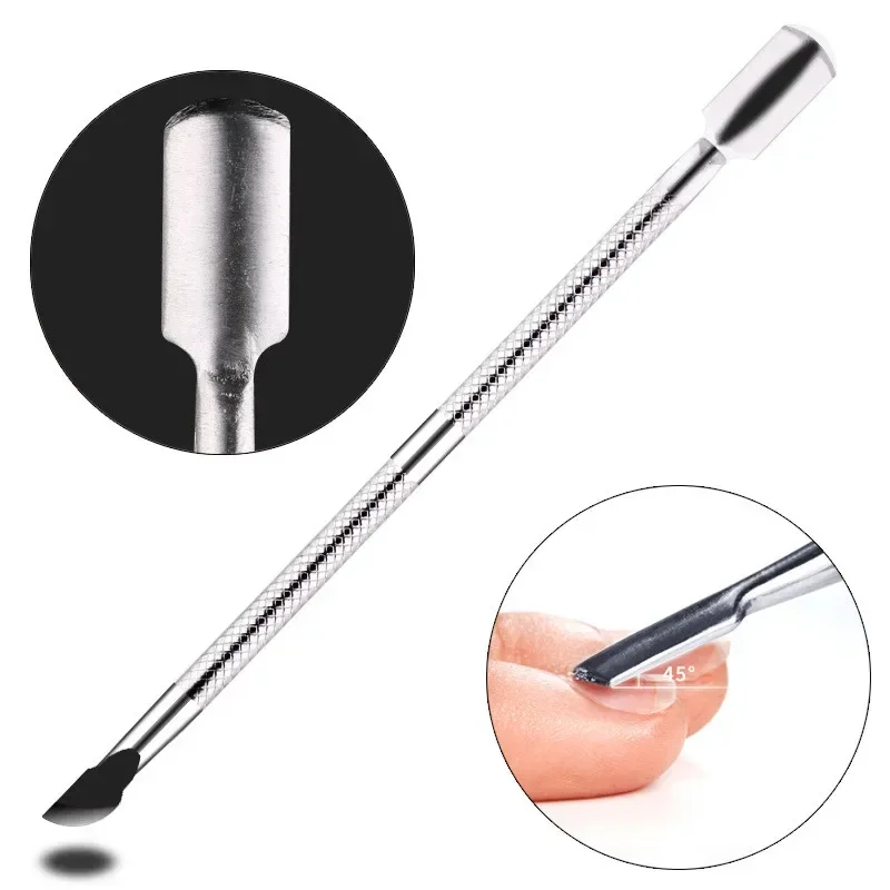 Multifunctional Dead Skin Nail Cuticle Pusher Spoon Remover Double Head Trimmer for Manicure Pedicure Tool