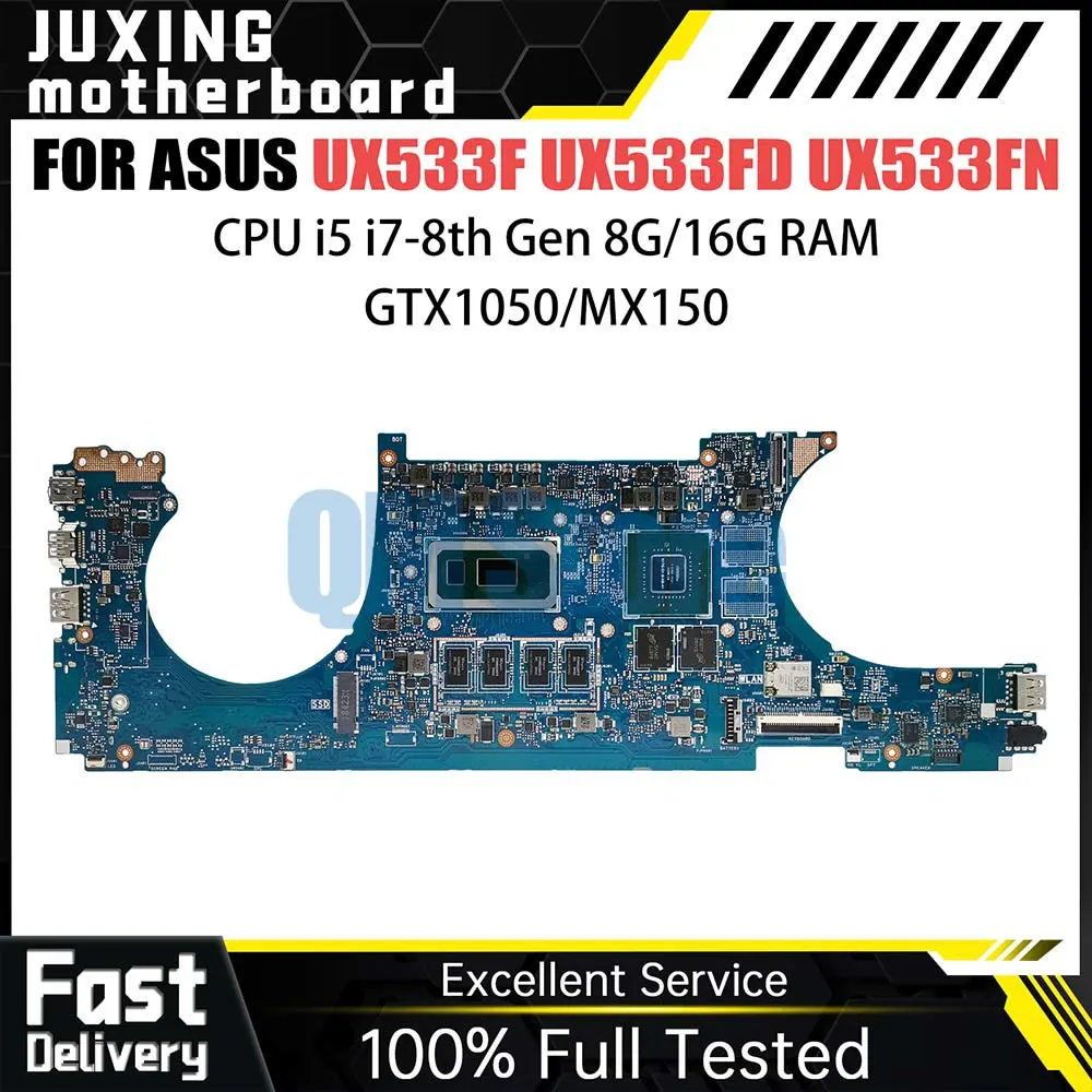 

Notebook Motherboard For ASUS ZenBook UX533FD RX533F UX533FN U5300F Laptop Mainboard I5 I7 8th CPU GTX1050 MX150 8GB 16G RAM