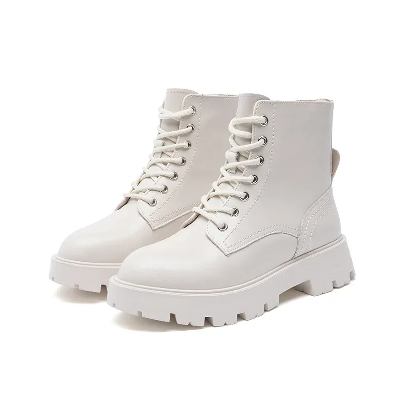 

Женские ботинки Marton из натуральной кожи, Осенние мотоциклетные ботинки на шнуровке, женские ботильоны в британском стиле, WHSLE MTO