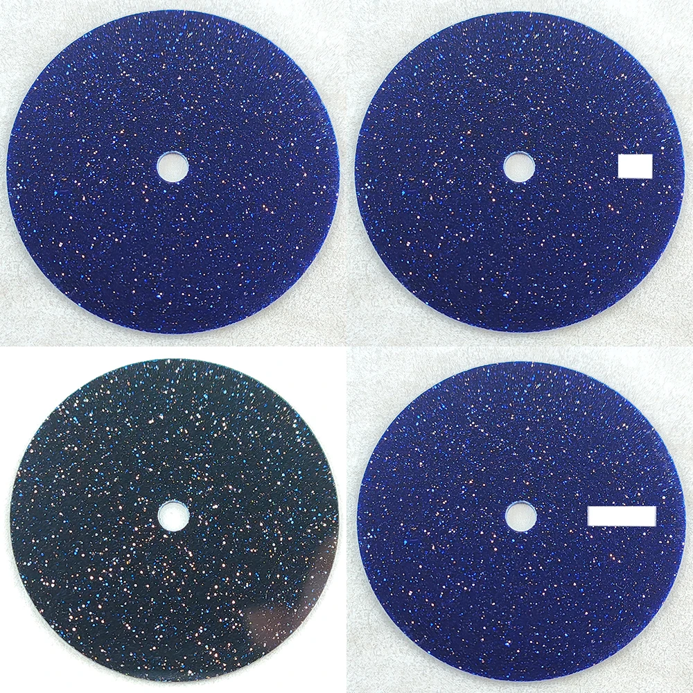 

Циферблат NH35 из сверкающего звездчатого сине-зеленого малахитового песчаника, 28,5 мм, обработанный на станке с ЧПУ, для механизма NH35/36.