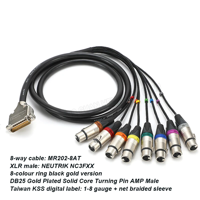 AES Digital Snake Cable 8-in 8-out DB25 to XLR
