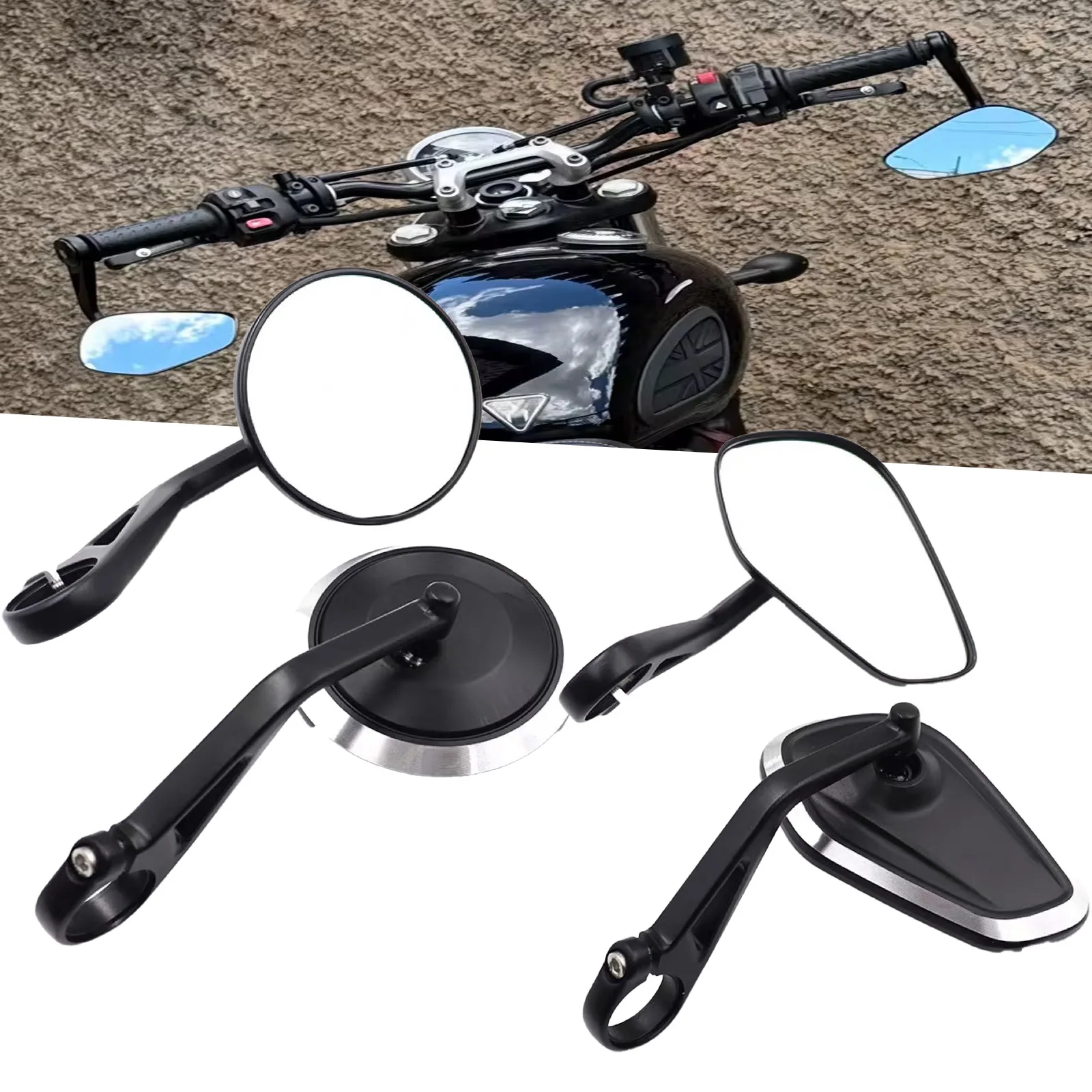 

For Triumph Street Triple 660 765 RS 1200 RS/RR Motorcycle CNC Handlebar Handle Bar Rearview Side Mirrors Bar End Mirror Parts