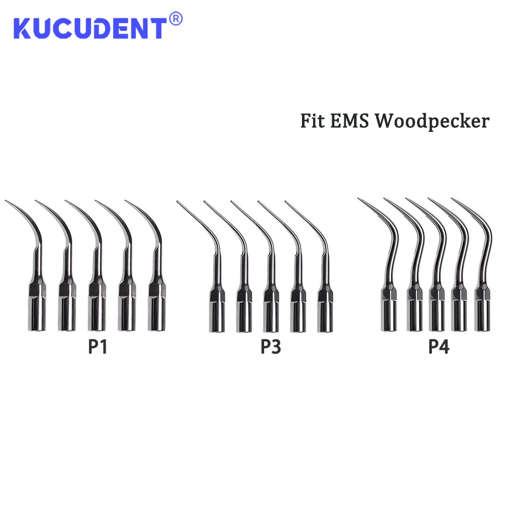 5 Pcs/Pack Dental Ultrasonic Scaler Tip Scaling Periodontics Endodontics P1 P3 P4 Tip Fit For EMS/Woodpecker Dentistry Tool