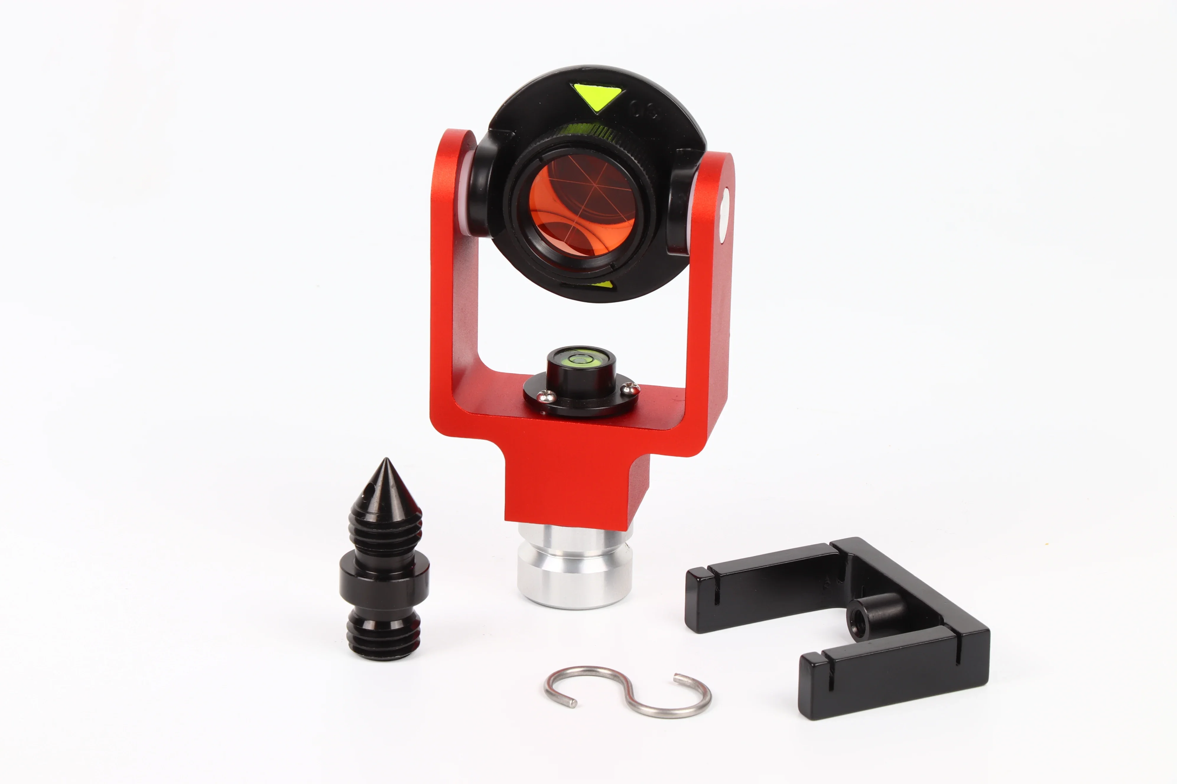 Factory Total Station Survey Equipment Accessories Mini Prism Set With Pole 25.4mm Copper Coated Side Middle Vial