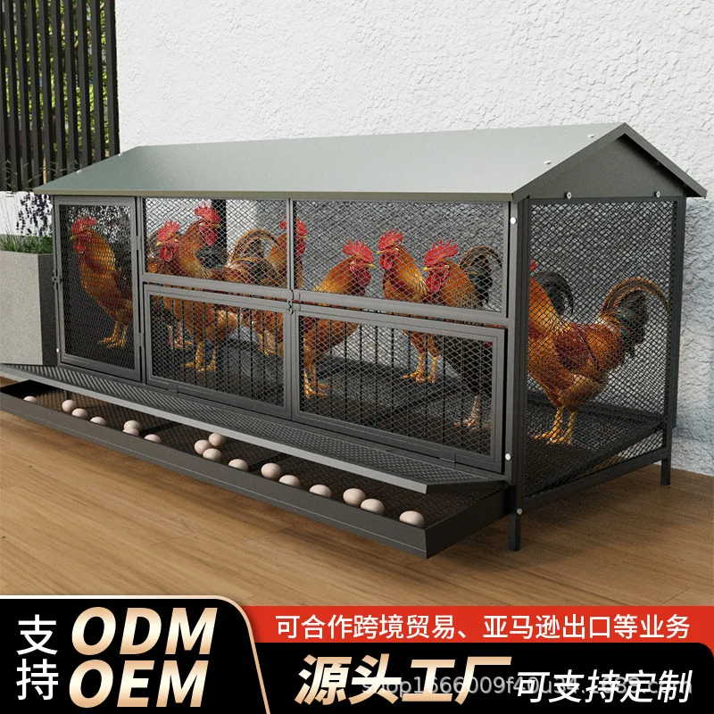 Chicken cage Household large anti-mouse and anti-snake bold mesh chicken cage Outdoor with canopy Encryption