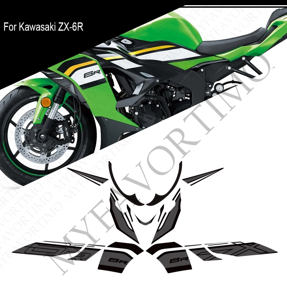 

For kawasaki Ninja ZX-6R ZX6R ZX - 6R Motorcycle Tank Body Front Face Rear Hump Fairing Fender Stickers Decals