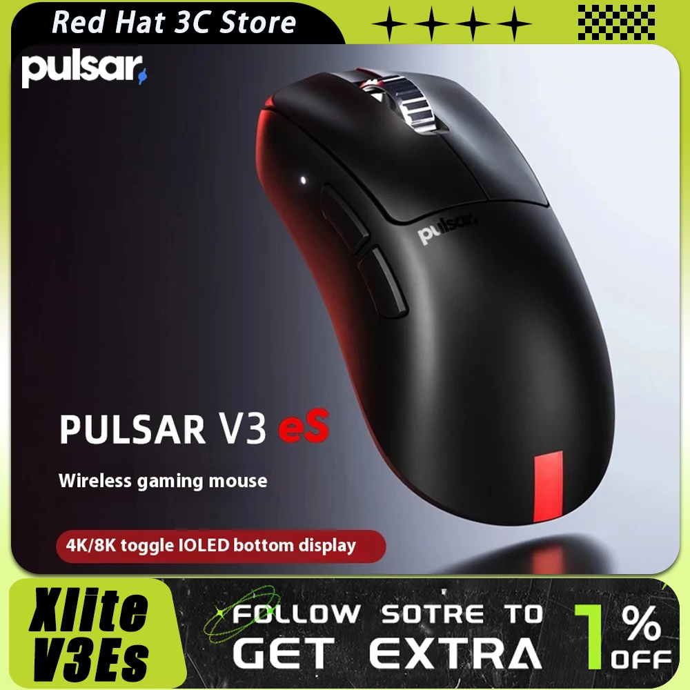 

Pulsar Xlite V3Es Wireless Mouse OLED Screen 8K PAW3395 Sensor Low Latency Lightweight Gaming Mouse Ergonomics Pc Gamer Gifts