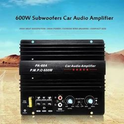 Car Power Amplifier 600W Car Audio Amplifier 12VMono Channel High Power Car Amplifier Board Bass Lossless Module Sound Subwoofer