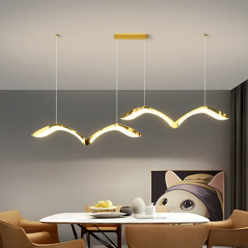 Modern Light Luxury Seagull Shape LED Chandelier Nordic Plating Dining Room Bedroom Living Room Fashion Hanging Lamp Fixture
