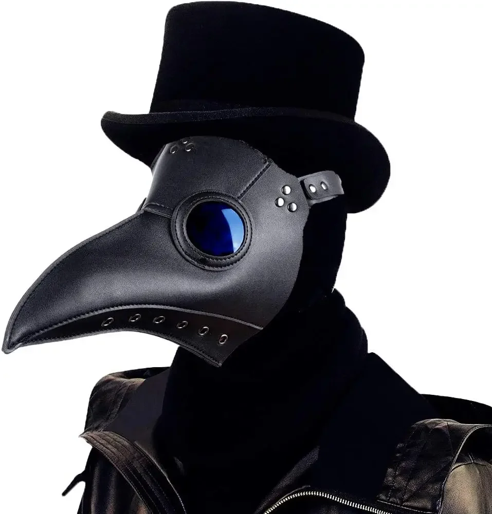 قناع طبيب الطاعون من Raxwalker، نمط Steampunk من الجلد القديم، منقار الطيور ذات الأنف الطويل، دعامة مثالية للهالوين