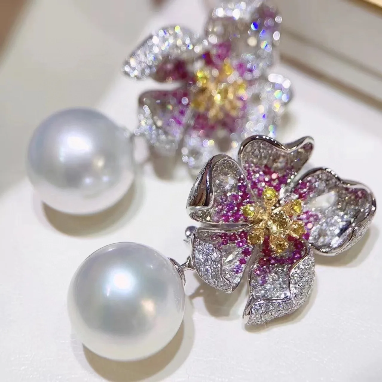 

Flower S925 Silver Natural Pearl Earrings, Earrings, European And American Style Edison Pearl Stud Earrings, Colorful Treasure