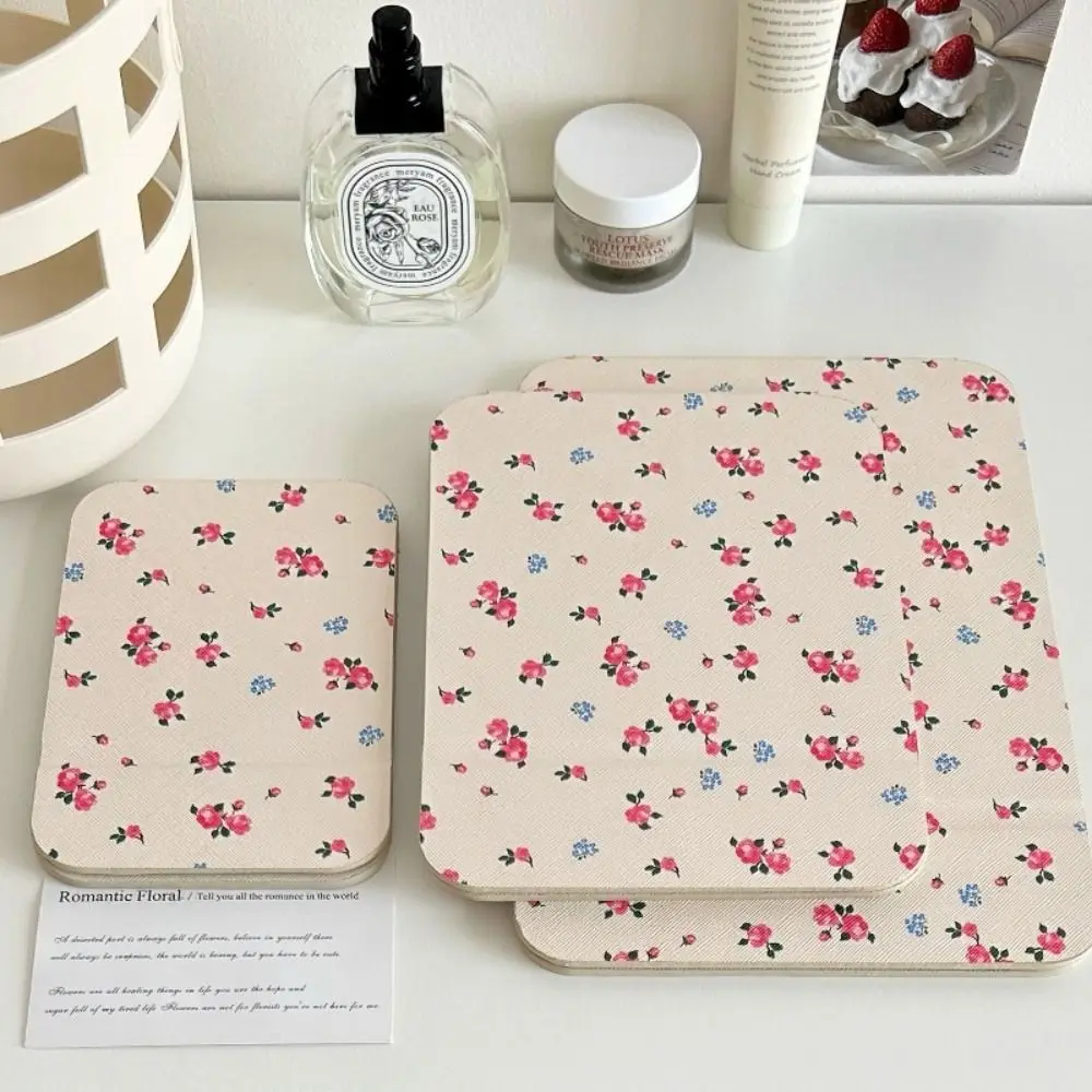 

Pu Leather Desktop Stand Mirror Flower Folding Fold Makeup Mirror Compact Cosmetic Mirror Delicate Pocket Make-up Mirror