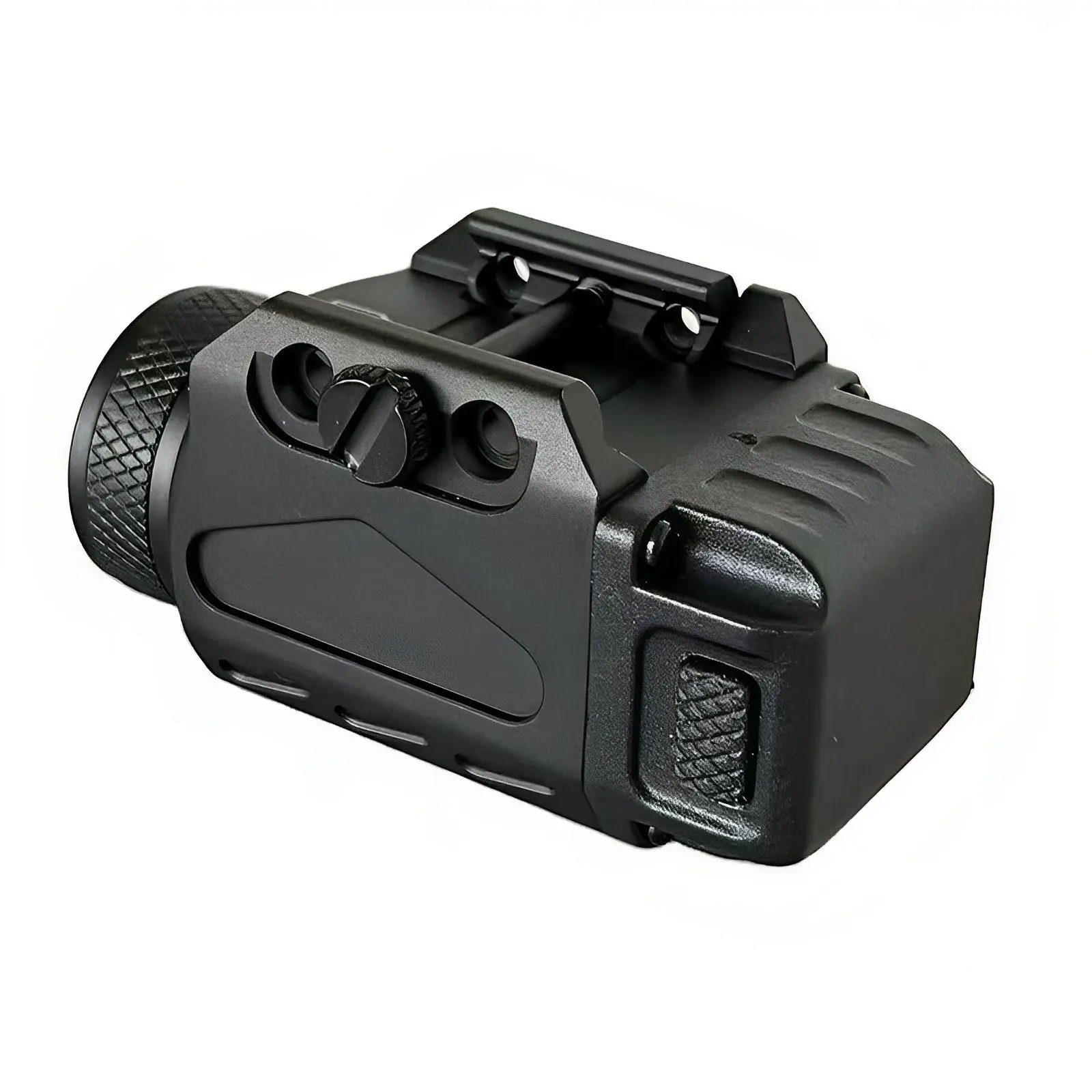 Mini Tactical Flashlight Aluminum Adjustable Rails 500 Lumen IPX5 CR123A 3/4 Hours 9mm Caliber Pistol Mounted Weaponlight