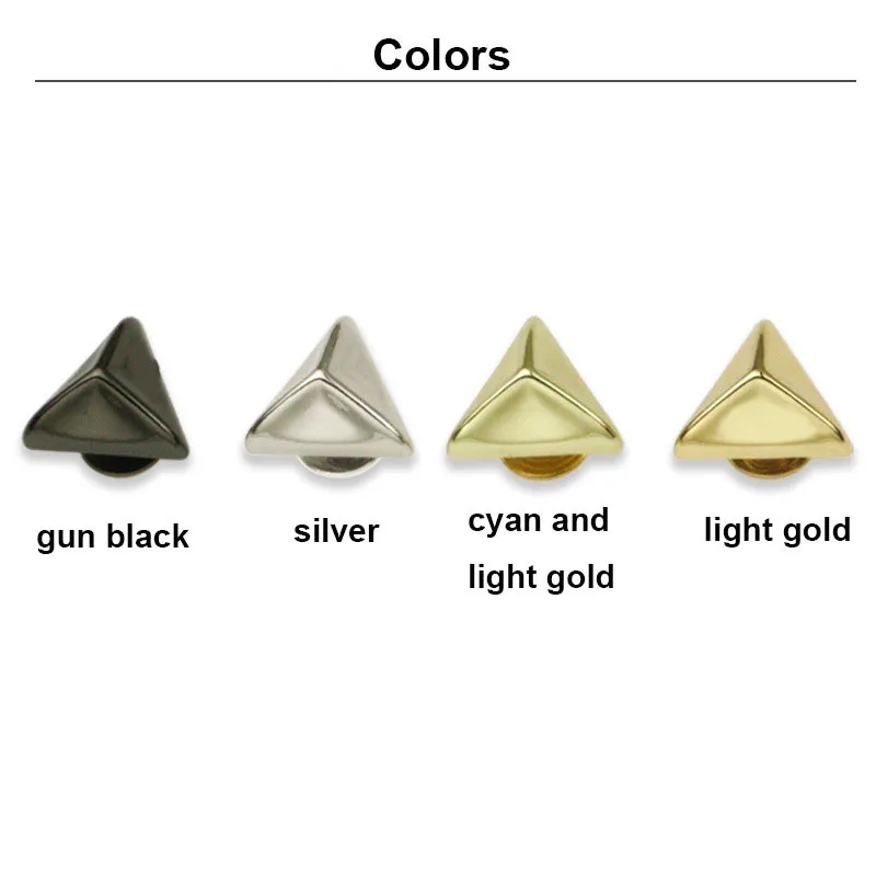 4pcs Triangle Shape Metal Screw Back Rivets for Leather Studs Nail Garment Leather Craft Belt Wallet Bag Decoration Hardware