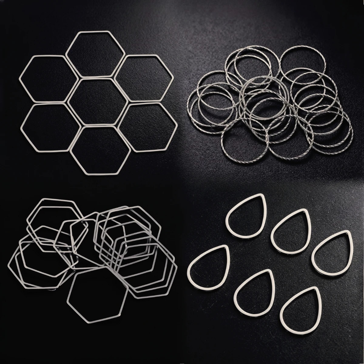 10pcs Metal DIY Suncatcher Making Pendant Part Crystal Sun Catcher Wind Chimes Hanging Hexagon Frame Connector Charm Accessories