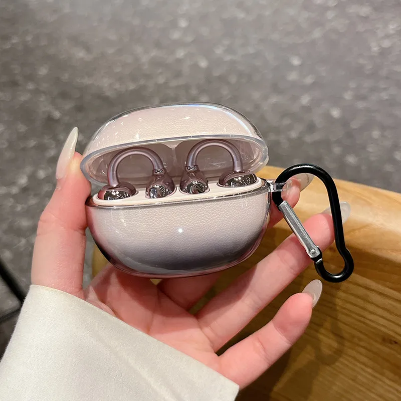 Przezroczyste etui na słuchawki HONOR CHOICE Earbuds Clip 2 Pro (2026) Odporne na wstrząsy, gradientowe czarne, miękkie etui ochronne z TPU z karabińczykiem. — zdjęcie produktu 3