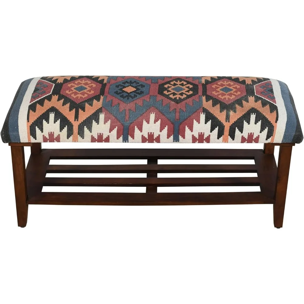 مقعد منجد لغرفة النوم - أثاث منزلي أحمر مصنوع يدويًا من LR للمدخل والبهو وغرفة المعيشة وغرفة الطين والممر