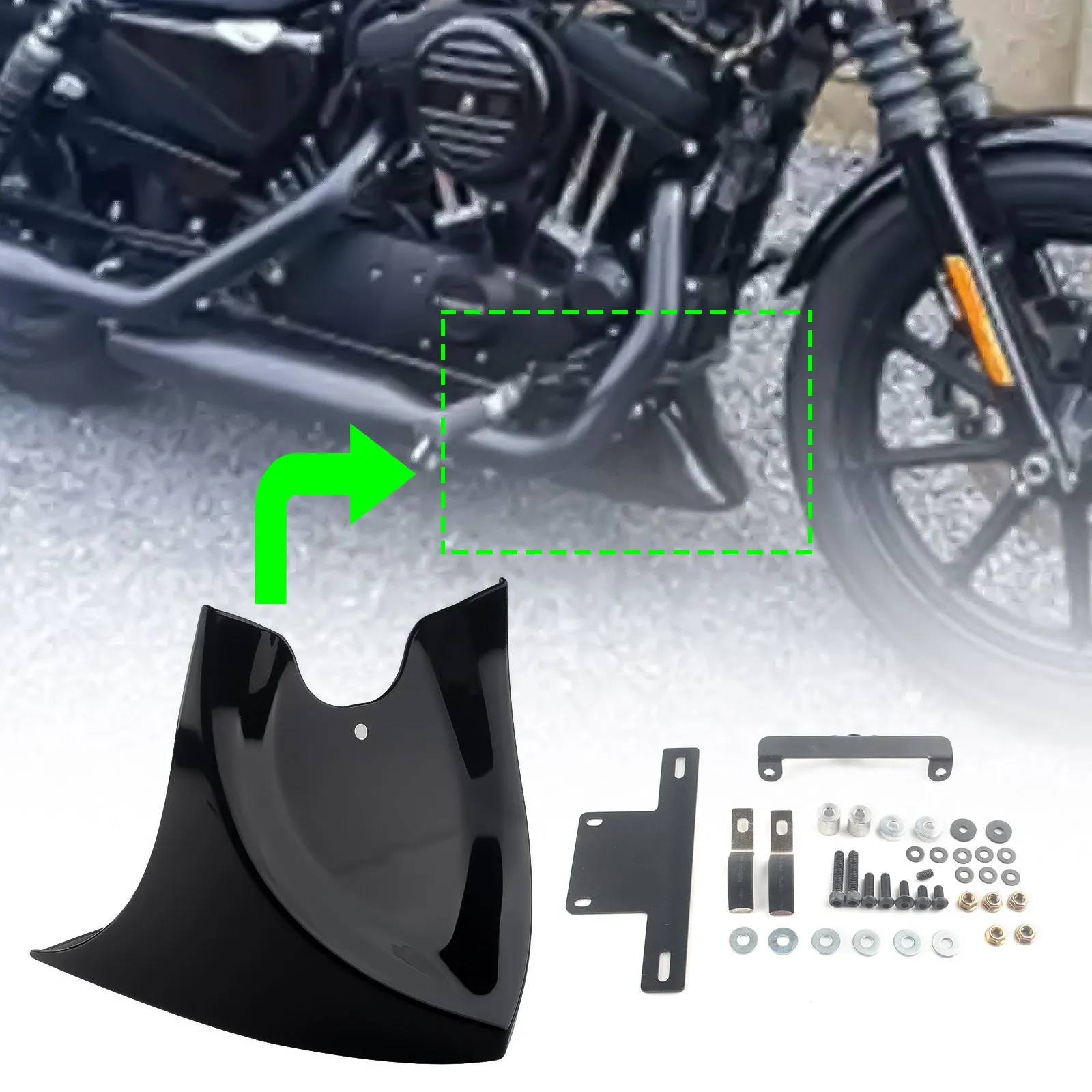 Fairing Front Spoiler For Harley-Davidson Touring Sportster Dyna Motorcycle Front Lower Chin Spoiler Fairing Air Dam Cover